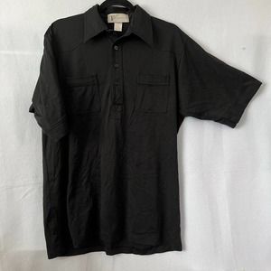 Thesaurus Men Short Sleeve Black Polo Size Large